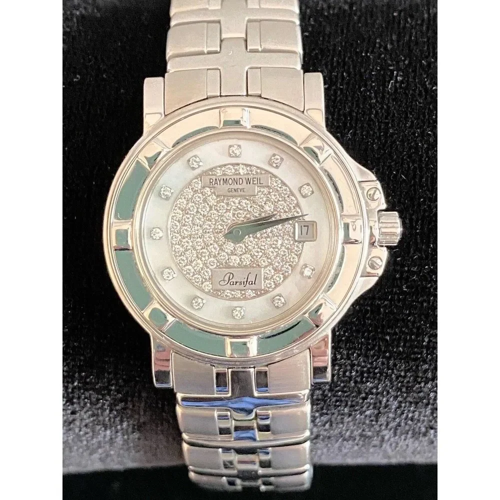 Raymond Weil Parsifal Stainless With Diamond Dial Watch-RARE
